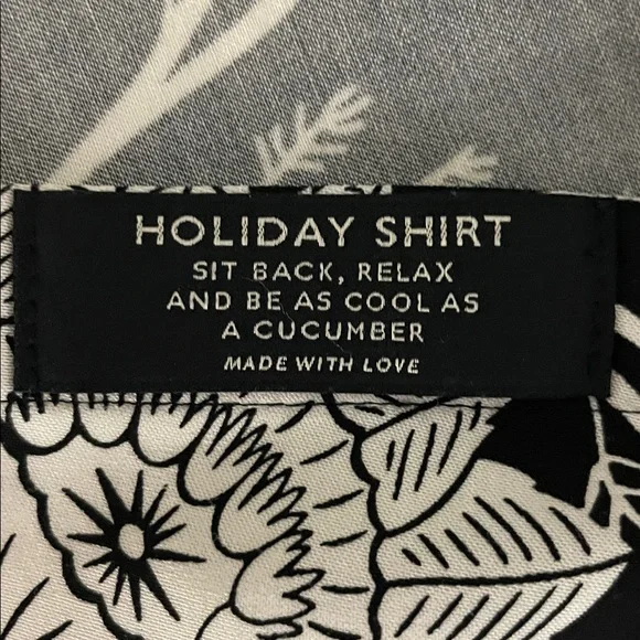 Scotch & Soda Floral Print Button Down Shirt Women's Medium Black White - Picture 14 of 15